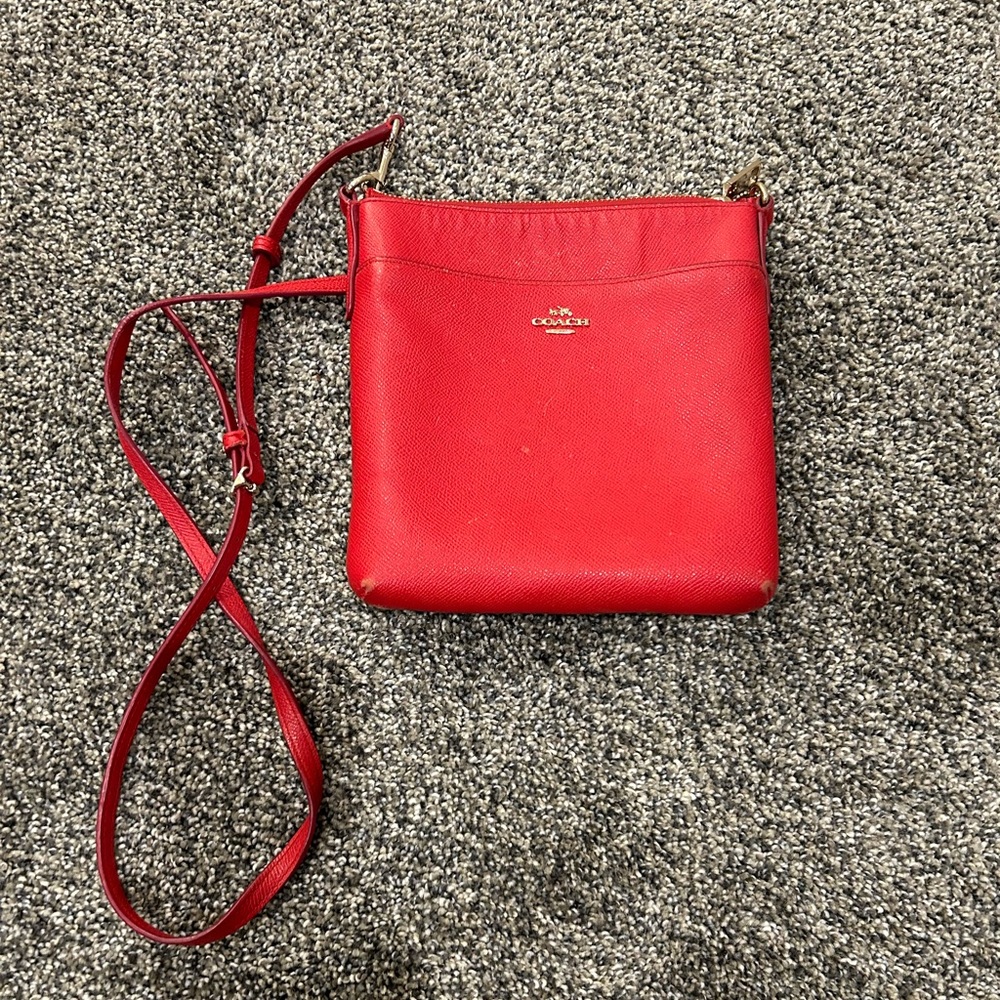 Coach Red Cross Body Purse